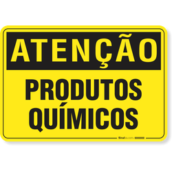Placa Atenção Produtos Químicos