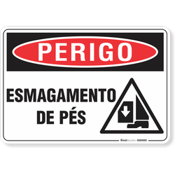 Placa Perigo Esmagamento De Pés