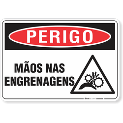 Placa Perigo Mãos Nas Engrenagens