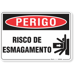 Placa Perigo Risco De Esmagamento