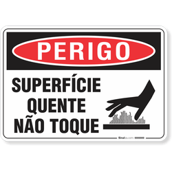 Placa Perigo Superfície Quente Não Toque