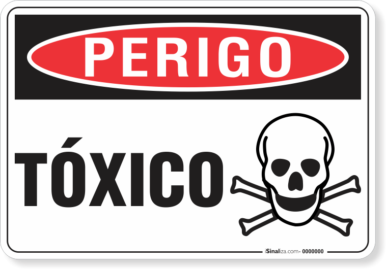 Placa de Sinalização Perigo Armazenamento de Produto Tóxico