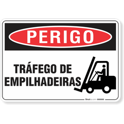 Placa Perigo Tráfego De Empilhadeiras