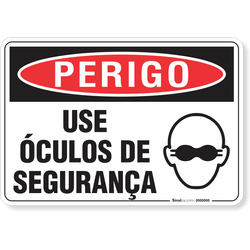 Placa Perigo Use Óculos De Segurança