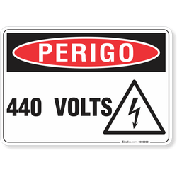 Placa Perigo 440 Volts