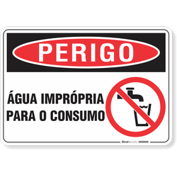 Placa Perigo Água Imprópria Para O Consumo