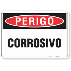 Placa Perigo  Corrosivo