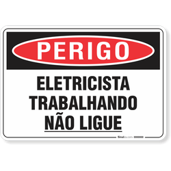 Placa Perigo Eletricista Trabalhando Não Ligue