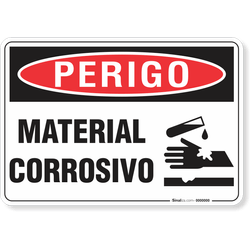 Placa Perigo Material Corrosivo