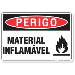 Placa Perigo Material Inflamável