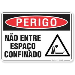 Placa Perigo Não Entre Espaço Confinado