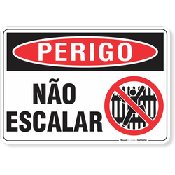 Placa Perigo Não Escalar