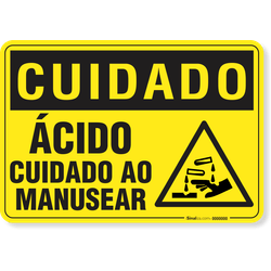 Placa Cuidado  Ácido Cuidado Ao Manusear