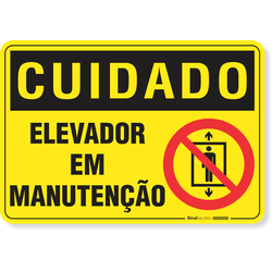 Placa Cuidado  Elevador Em Manutenção S1