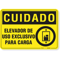 Placa Cuidado Elevador Uso Exclusivo Para Carga