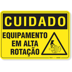 Placa Cuidado  Equipamento Em Alta Rotação S5
