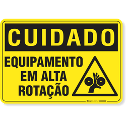 Placa Cuidado  Equipamento Em Alta Rotação S8