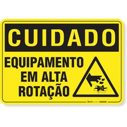 Placa Cuidado  Equipamento Em Alta Rotação S12