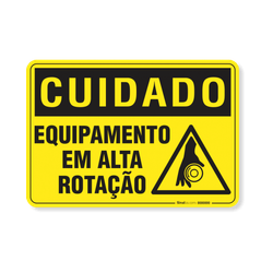 Placa Cuidado  Equipamento Em Alta Rotação S3