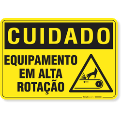 Placa Cuidado  Equipamento Em Alta Rotação S14
