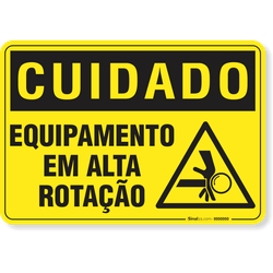 Placa Cuidado  Equipamento Em Alta Rotação S16