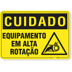 Placa Cuidado  Equipamento Em Alta Rotação S17