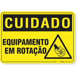 Placa Cuidado  Equipamento Em Rotação S3