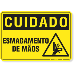 Placa Cuidado  Esmagamento De Mãos S3