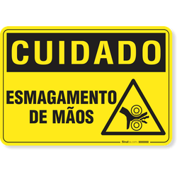 Placa Cuidado  Esmagamento De Mãos S4