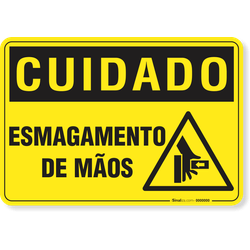 Placa Cuidado  Esmagamento De Mãos S11