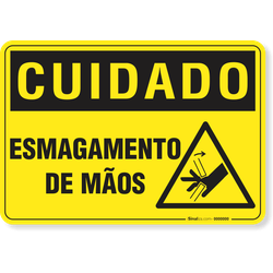 Placa Cuidado  Esmagamento De Mãos S13