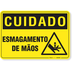 Placa Cuidado  Esmagamento De Mãos S14