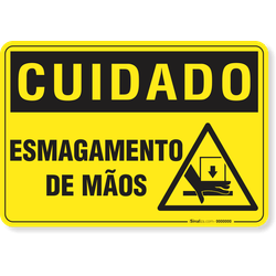 Placa Cuidado  Esmagamento De Mãos S15