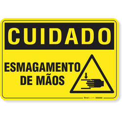 Placa Cuidado  Esmagamento De Mãos S17