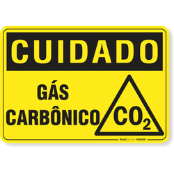Placa Cuidado  Gás Carbônico