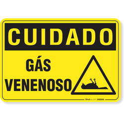 Placa Cuidado  Gás Venenoso