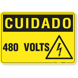 Placa Cuidado 480 Volts