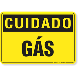 Placa Cuidado  Gás