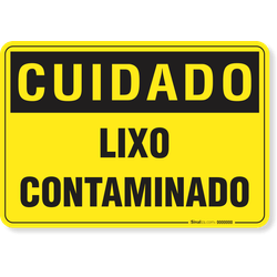 Placa Cuidado  Lixo Contaminado