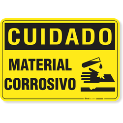 Placa Cuidado  Material Corrosivo