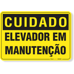 Placa Cuidado  Elevador Em Manutenção S3