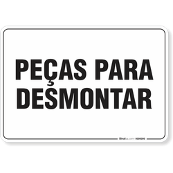 Placa Organização Peças Para Desmontar
