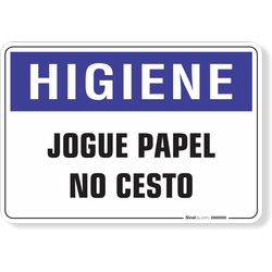 Placa Higiene Jogue Papel No Cesto