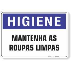 Placa Higiene Mantenha As Roupas Limpas