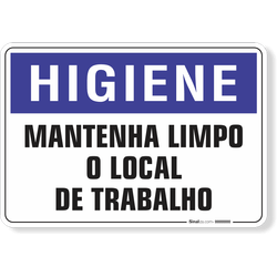 Placa Higiene Mantenha Limpo O Local De Trabalho
