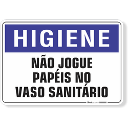 Placa Higiene Não Jogue Papéis No Vaso Sanitário