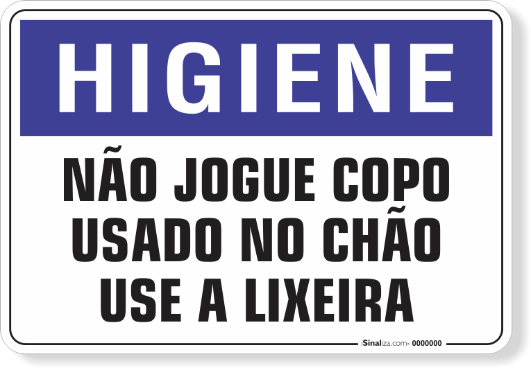 Placa de higiene jogue o lixo no lixo dê a descarga lave bem as mãos - Trik