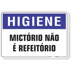 Placa Higiene Mictório Não É Refeitório