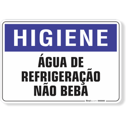 Placa Higiene Água De Refrigeração Não Beba