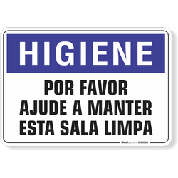 Placa Higiene Por Favor Ajude A Manter Esta Sala Limpa